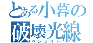 とある小暮の破壊光線（ペンライト）