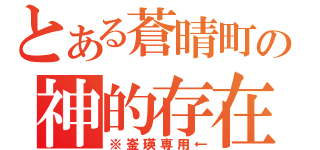 とある蒼晴町の神的存在（※崟瑛専用←）