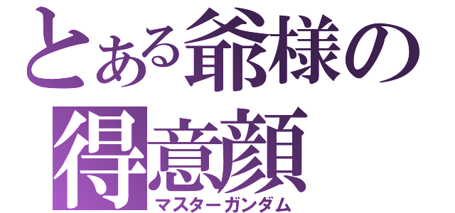 とある爺様の得意顔（マスターガンダム）