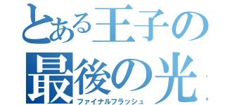 とある王子の最後の光（ファイナルフラッシュ）