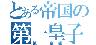 とある帝国の第一皇子（練 白雄）