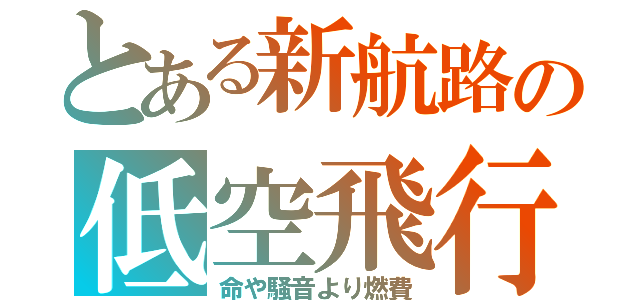 とある新航路の低空飛行（命や騒音より燃費）