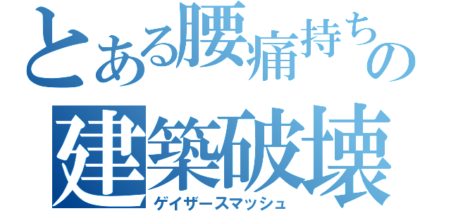 とある腰痛持ちの建築破壊（ゲイザースマッシュ）