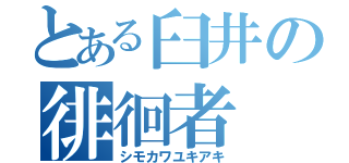 とある臼井の徘徊者（シモカワユキアキ）