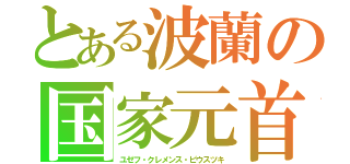 とある波蘭の国家元首（ユゼフ・クレメンス・ピウスツキ）