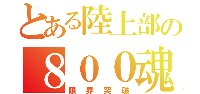 とある陸上部の８００魂（限界突破）