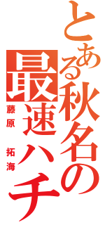 とある秋名の最速ハチロク（藤原 拓海）