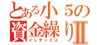 とある小５の資金繰りⅡ（インデックス）