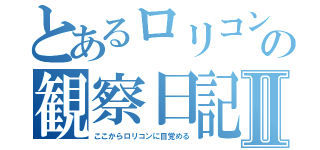 とあるロリコンの観察日記Ⅱ（ここからロリコンに目覚める）