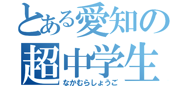 とある愛知の超中学生（なかむらしょうご）