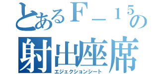 とあるＦ－１５の射出座席（エジェクションシート）