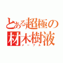 とある超極の材木樹液（メープル）