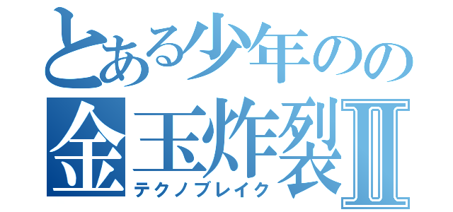 とある少年のの金玉炸裂Ⅱ（テクノブレイク）