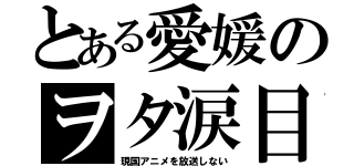 とある愛媛のヲタ涙目（現国アニメを放送しない）