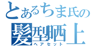 とあるちま氏の髪型晒上（ヘアセット）