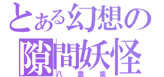 とある幻想の隙間妖怪（八雲紫）