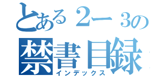 とある２ー３の禁書目録（インデックス）