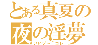 とある真夏の夜の淫夢（いいゾ～＾コレ）