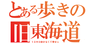 とある歩きの旧東海道（１０キロ歩かなくて幸せぇ）