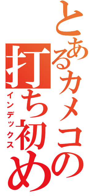 とあるカメコの打ち初め（インデックス）