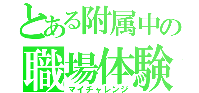 とある附属中の職場体験（マイチャレンジ）