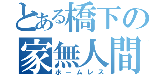 とある橋下の家無人間（ホームレス）