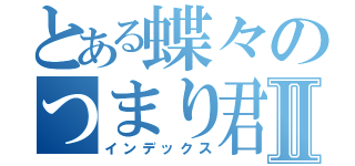 とある蝶々のつまり君はそんなやつなのかⅡ（インデックス）