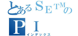 とあるＳＥＴＭのＰＩ（インデックス）