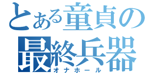 とある童貞の最終兵器（オナホール）