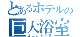 とあるホテルの巨大浴室（ユニットバス）