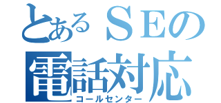 とあるＳＥの電話対応（コールセンター）