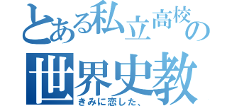 とある私立高校の世界史教師（きみに恋した、）