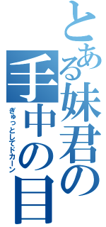 とある妹君の手中の目（ぎゅっとしてドカーン）