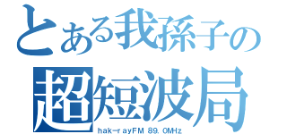 とある我孫子の超短波局（ｈａｋ－ｒａｙＦＭ ８９．０ＭＨｚ）