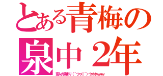 とある青梅の泉中２年（変人の集まり（´つヮ⊂｀）ウオオｗｗｗ）