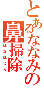 とあるななみの鼻掃除（はなほじり）