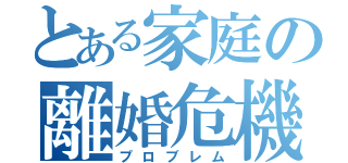 とある家庭の離婚危機（プロブレム）