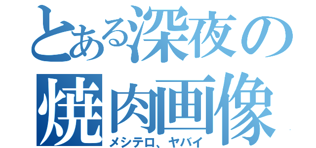 とある深夜の焼肉画像（メシテロ、ヤバイ）