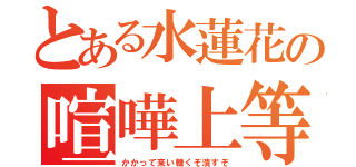 とある水蓮花の喧嘩上等（かかって来い轢くぞ潰すぞ）