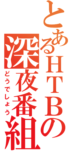 とあるＨＴＢの深夜番組（どうでしょう）