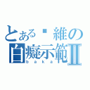 とある啊維の白癡示範Ⅱ（ｂａｋａ）