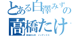 とある白澤みずきの高橋たけるへの（熱情的な恋 インデックス）