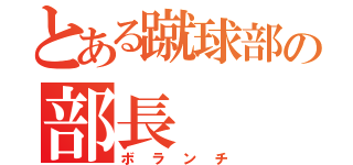 とある蹴球部の部長（ボランチ）