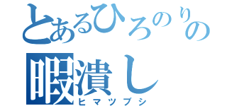 とあるひろのりの暇潰し（ヒマツブシ）