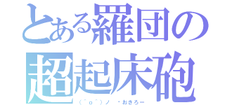 とある羅団の超起床砲（（＾ｏ＾）ノ ⏰おきろー）