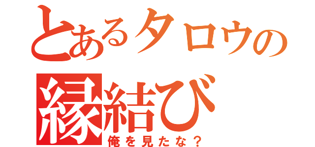 とあるタロウの縁結び（俺を見たな？）