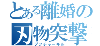 とある離婚の刃物突撃（ブッチャーキル）