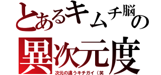 とあるキムチ脳の異次元度（次元の違うキチガイ（笑）