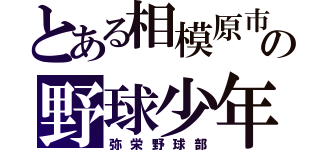 とある相模原市の野球少年（弥栄野球部）