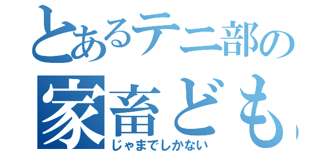 とあるテニ部の家畜ども（じゃまでしかない）